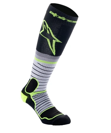 Alpinestars MX PRO černo-žluto fluo-šedé technické ponožky