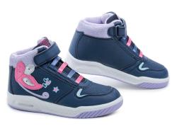 American Club ES161-24 modré dívčí zimní blikací boty