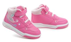 American Club ES162-24 růžové dívčí zimní blikací boty