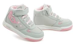 American Club ES162-24 šedo růžové dívčí zimní blikací boty