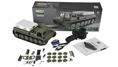 Amewi RC obrněné pásové vozidlo 1:16 RTR olivově zelená replika GAZ-71