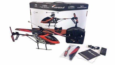 BUZZARD V2 jednorotorový vrtulník se stabilizací, 4ch, RTF, 2,4 GHz, červený + sleva 300,- na příslušenství