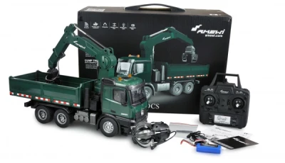 Amewi Mercedes-Benz Arocs zelené RC nákladní auto s jeřábem, RTR sada