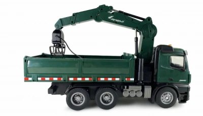 Amewi Mercedes-Benz Arocs zelené RC nákladní auto s jeřábem, RTR sada