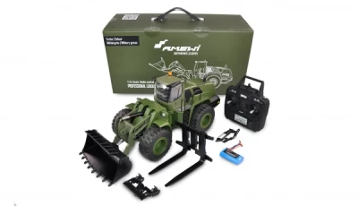 Amewi G485E ME Military olivově zelený 1:14 celokovový RC nakladač
