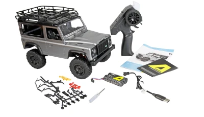 Amewi RC crawler D90 Defender prporcionální, 1:12 stříbrná