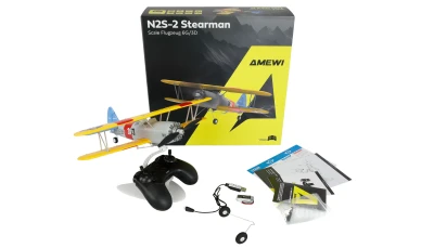 AMEWI AMXFlight N2S-2 Stearman 360mm s gyroskopem 6G/3D 6 kanálů RTF RC letadlo