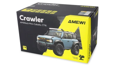 Amewi AMXRock Caballo 4WD 1:16 RTR sada LED rampa modrý RC crawler