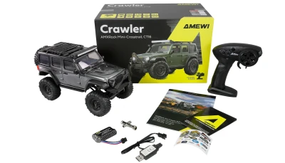 Amewi AMXRock Crosstrail šedý 4WD 1:16 RTR LED rampa RC crawler