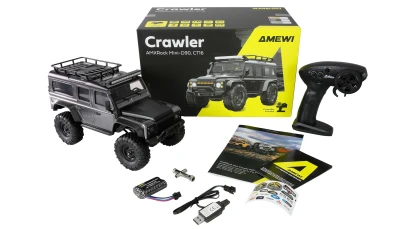 Amewi AMXRock D90 šedý 4WD 1:16 RTR LED rampa RC crawler
