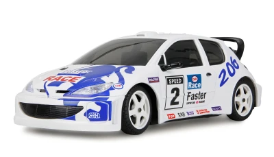 Amewi PR28 Peugeot 206 bílé s gyroskopem 4x4 1:28 RTR driftovací RC auto