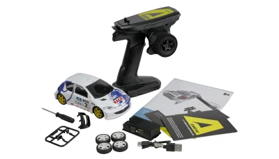 Amewi PR28 Peugeot 206 bílé s gyroskopem 4x4 1:28 RTR driftovací RC auto