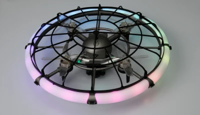 AMEWI Trade e.K. Dron M18 s kamerou a LED osvětleným ochranným kruhem RTF Brushless, gesta, FPV