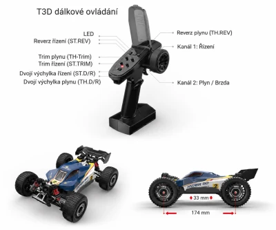 Amewi Hyper Go V2 střídavý 45 km/h 4WD 1:16 RTR 2x karoserie buggy