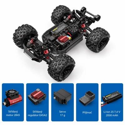 Amewi Hyper Go Truggy V2 modro-červený 45km/h 4WD 1:16 RTR LED