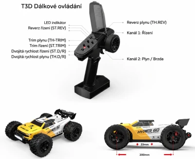 AMEWI Trade e.K. Hyper GO TX14 Truggy brushless 4WD 1:14 RTR, se dvěma karoseriemi a střídavým motorem + sleva 300,- na příslušenství