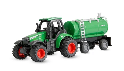 Amewi kovový RC traktor s cisternou 1:64 RTR zelený, 3 rychlostní stupně, LED světla
