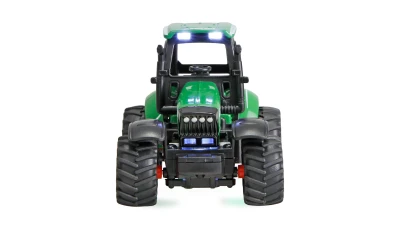 Amewi Kovový RC traktor s přívěsem 1:64 RTR zelený, 3 rychlostní stupně, LED světla