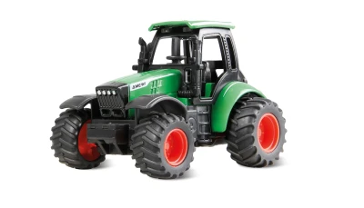 Amewi Kovový RC traktor s přívěsem na dřevo a nakládacím jeřábem 1:64 RTR zelený, 3 rychlostní stupně, LED světla