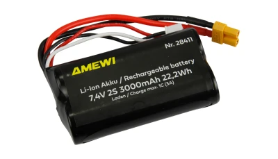 Amewi Li-Ion 2S 7,4V 3000mAh XT30 černý akumulátor