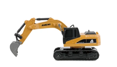 AMEWI Trade e.K. Mini kovový RC bagr, 8 kanálů, měřítko 1:64, RTR