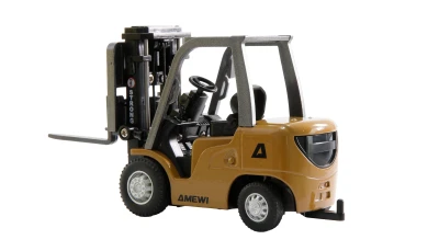 AMEWI Trade e.K. Mini kovový RC vysokozdvižný vozík s přívěsem, proporcionální 8kanálový 1:64 RTR