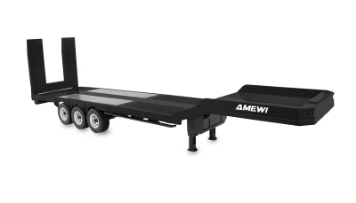 AMEWI Trade e.K. Podvalníkový návěs, třínápravový, pro modely Scania v měřítku 1:18, černý