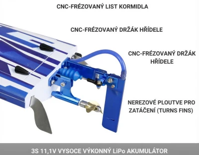 AMEWI Trade e.K. RC člun Marlin S5 Mono Speedboat Brushless proporcionální 450mm RTR