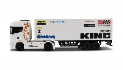 Amewi Scania 730 S bílý driftovací RC kamion s návěsem, GYRO, 4x4, 1:64, RTR