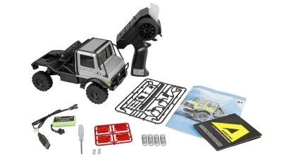 AMEWI Trade e.K. RC model Mercedes-Benz Unimog U4000 Crawler 4WD 1:18 RTR proporcionální šedý