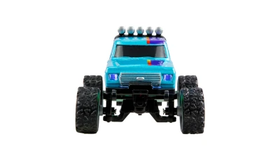 AMEWI Trade e.K. RC Monster Truck kovový 1:64 RTR LED Tempomat 2,4GHz modrý