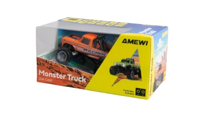 Amewi RC Monster Truck kovový oranžový 1:64 RTR LED Tempomat 2,4GHz