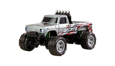 AMEWI Trade e.K. RC Monster Truck kovový 1:64 RTR LED Tempomat 2,4GHz šedý