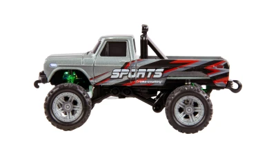 AMEWI Trade e.K. RC Monster Truck kovový 1:64 RTR LED Tempomat 2,4GHz šedý