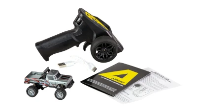 AMEWI Trade e.K. RC Monster Truck kovový 1:64 RTR LED Tempomat 2,4GHz šedý