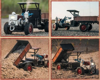 AMEWI Trade e.K. RC Retro traktor-Terra s kouřem a světlem 4WD proporcionální 1:12 RTR
