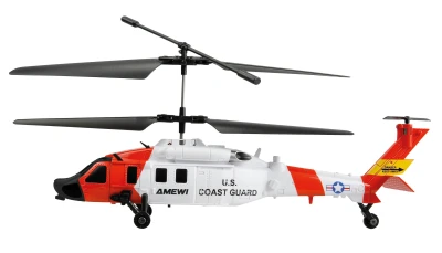 AMEWI Trade e.K. RC vrtulník pobřežní stráže UH-60 CX Black Hawk koaxiální, 3 kanály, RTF