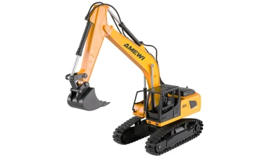 AMEWI Trade e.K. Sada 2 v 1 RC sklápěč dumper a RC pásový bagr, 9 kanálů, RTR v měřítku 1:24