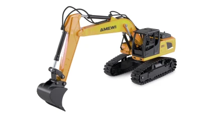 AMEWI Trade e.K. Sada 2 v 1 RC sklápěč dumper a RC pásový bagr, 9 kanálů, RTR v měřítku 1:24