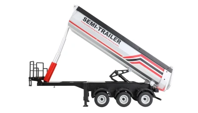 Amewi sklápěcí třínápravový návěs pro Scania 1:18 stříbrný s LED osvětlením