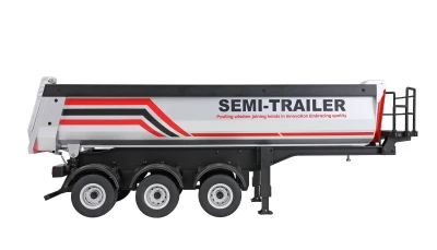 Amewi sklápěcí třínápravový návěs pro Scania 1:18 stříbrný s LED osvětlením
