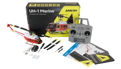AMEWI Trade e.K. UH-1 Marine RC vrtulník 6ti kanálový s gyroskopem 6G/3D RTF Brushless