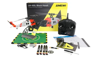 AMEWI Trade e.K. UH-60L Black Hawk 4kanály 6G RTF Brushless RC vrtulník pobřežní stráže