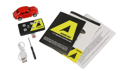 Amewi VW Brouk 1300 červený kovový model auta s dálkovým ovládáním a LED světly 1:64 RTR
