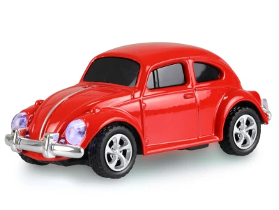 Amewi VW Brouk 1300 červený kovový model auta s dálkovým ovládáním a LED světly 1:64 RTR