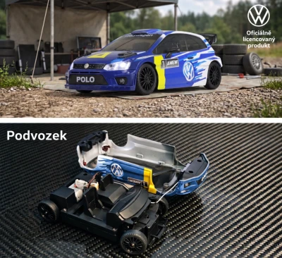 Amewi VW Polo R WRC modré 4WD 1:28 RTR driftovací auto s gyroskopem
