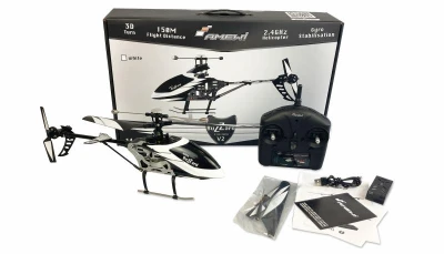 BUZZARD V2 jednorotorový vrtulník se stabilizací, 4ch, RTF, 2,4 GHz, bílý + sleva 300,- na příslušenství