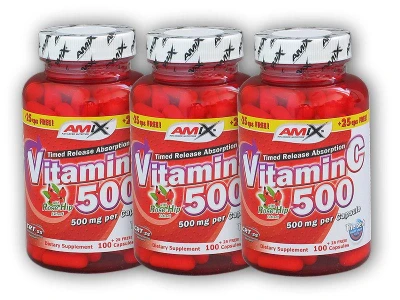Amix 3x Vitamin C 500mg + Rose Hips 125 kapslí Amix 3x Vitamin C 500mg + Rose Hips 125 kapslí