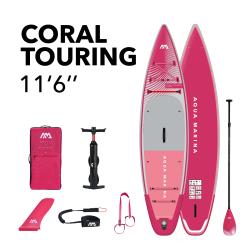 Aqua Marina Coral Touring 11,6 RASPBERRY 2025 raspberry paddleboard set + sleva 600,- na příslušenství