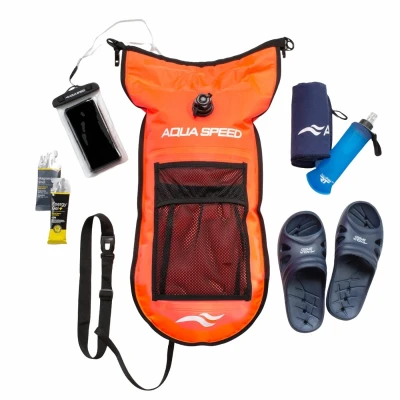 Aqua Speed Plavecká bojka OPEN WATER SWIM s kapsou 17l oranžová (VÝPRODEJ)